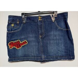 Rocawear Y2K Streetwear Denim Mini Skirt Size 20 Hip Hop Baddie Nightlife Indie